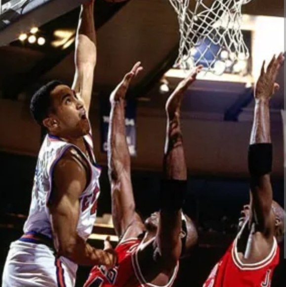 John Starks (Hardwood Classic)-(Knicks)-(Jersey)-(Blue)-(New)-(Size L)-$85.00 - Picture 10 of 15